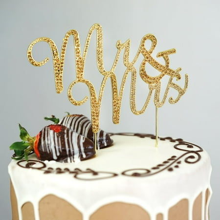 Gold Monogram Wedding Cake Toppers - BalsaCircle 3.5