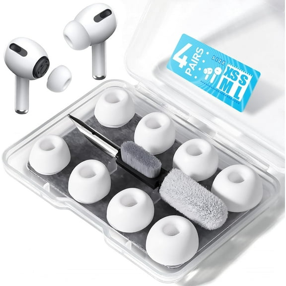 Memory Foam Replacement Earbud Tips for Apple AirPods Pro 1 & 2 | Ultimate Comfort, Secure Fit, Superior Noise Isolation | Anti Slip, Prevent From Falling Out | Black (S/M/L) (3 Pairs)