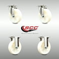 thumbnail image 2 of 5 Inch 316SS Nylon Wheel Swivel Top Plate Caster Set 2 Rigid Service Caster, 2 of 2