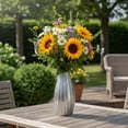 thumbnail image 3 of Trenleigh Ceramic Textured Tall Vases, 3 of 9
