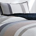 thumbnail image 2 of Nautica  Tideway Neutral Stripe Cotton Reversible Quilt, 2 of 4