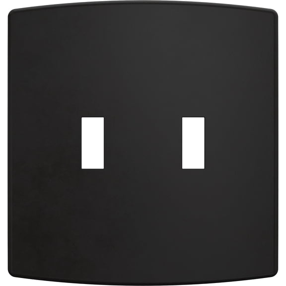 Franklin Brass Soft Modern (3-Pack) Decorative Light Switch Cover Matte Black 2-Gang Wall Plate Double Switch/Toggle Plate Covers Electrical Outlet Covers W42468K-FB-CP