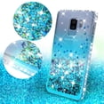 thumbnail image 2 of Compatible for Samsung Galaxy S9 Plus Case, with [Temper Glass Screen Protector] SOGA Diamond Glitter Liquid Quicksand Cover Cute Girl Women Phone Case [Clear/Teal], 2 of 6