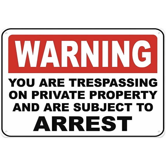 You are Trespassing Sign - 8"x12" Vintage Metal Wall Decor for Home Farm Bar Coffee Shop Club
