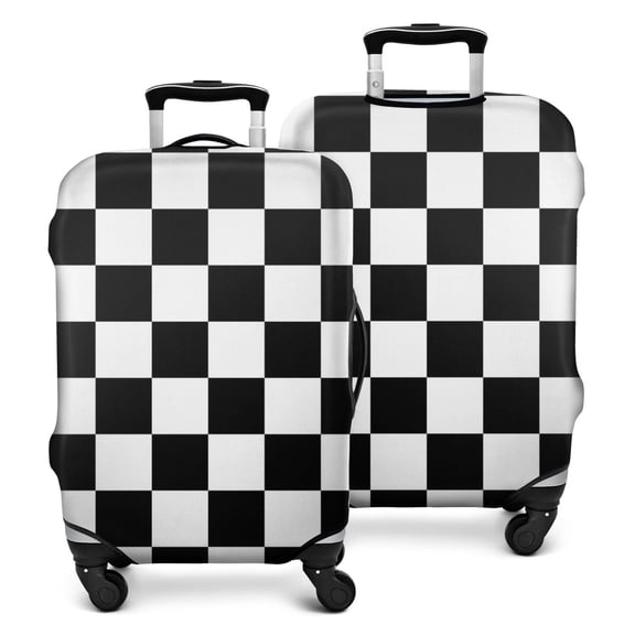 Black and White Checkered Pattern Luggage Cover Fashion Suitcase Cover Baggage Covers Fit 25-28 Inch Luggage (Go Travel)