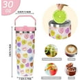 thumbnail image 3 of 30oz Valentines Tumbler with Handle and Straw, Insulated Stainless Steel Cup - Romantic Valentines Coffee Travel Mug Gifts Decor, 3 of 7