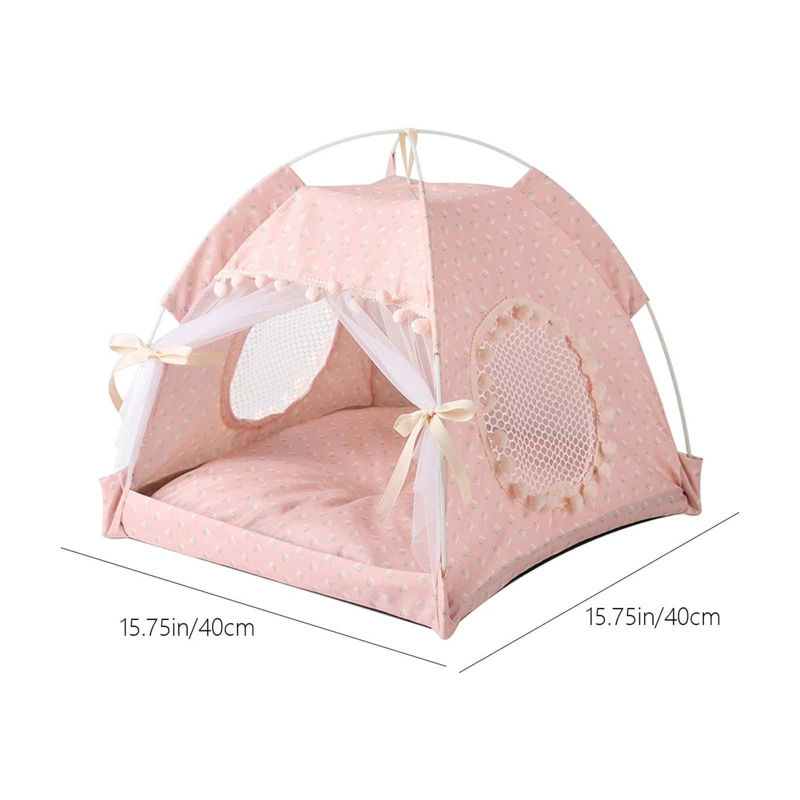 KTFgvq Pet Tent Outdoor Foldable Kennel Semi-Enclosed House Cool Mat for Dogs Summer Supplies, Pink