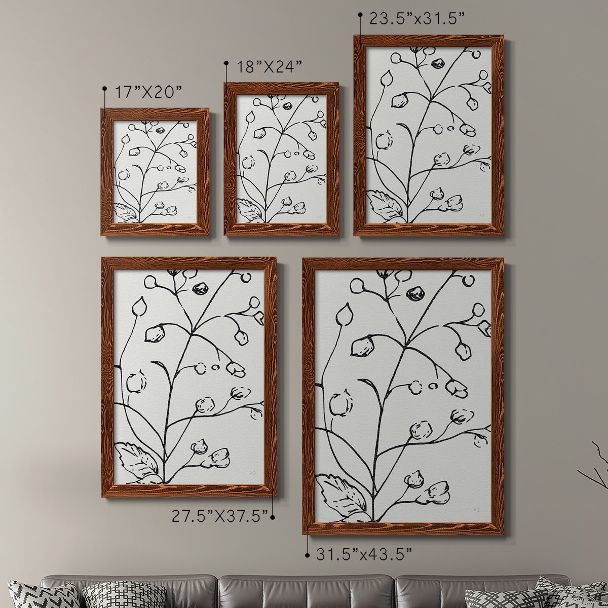 Botanical Sketch I - Premium Framed Canvas 2 Piece Set - Ready to Hang
