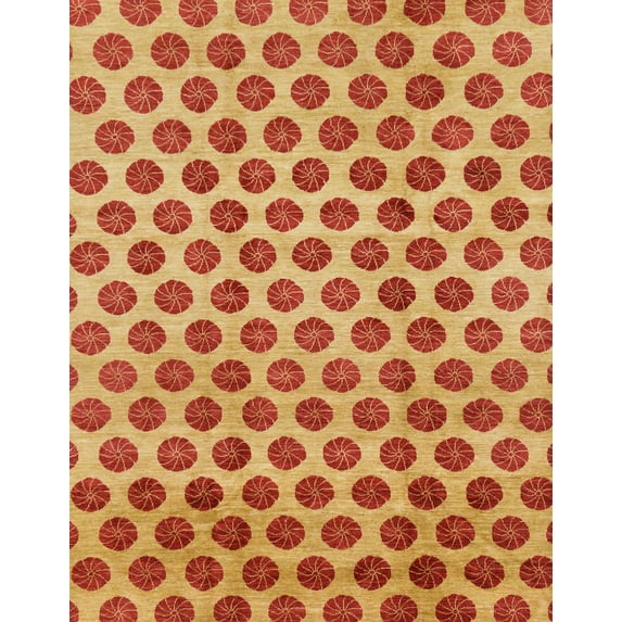 Ahgly Company Indoor Rectangle Abstract Orange Abstract Area Rugs, 7' x 9'