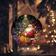 thumbnail image 4 of Merry Christmas Red Santa Claus Berry Cake Snowflake Jungle Xmas Wood Porch Wreath Hanging Print Sign Painting Home Fence, 4 of 5