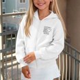 thumbnail image 4 of Tiijoy Girls Hoodie Fleece Zip Up Hooded Sweatshirt Kids Casual Jacket, White, Sizes 5-14, 4 of 4