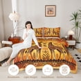 thumbnail image 3 of Manfei Rustic Giraffe Full Size Comforter Sets,Vintage Wildlife Bedding Comforter Set,Orange Brown,Light Gray Reversible,3-Piece,1 Comforter and 2 Pillowcases, 3 of 7