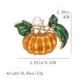 thumbnail image 3 of Pumpkin Brooch Pin - Gold Tone Enamel, Halloween Thanksgiving Accessory for Women, 3 of 6