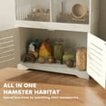 thumbnail image 5 of PawHut Large Hamster Cage for Multiple Small Pets, Rat Cage with Storage Cabinet, Clear Transparent Panels, Sliding Doors, Flip Top, Cream White, 5 of 9