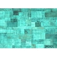 thumbnail image 1 of Ahgly Company Machine Washable Indoor Rectangle Patchwork Turquoise Blue Transitional Area Rugs, 5' x 7', 1 of 4
