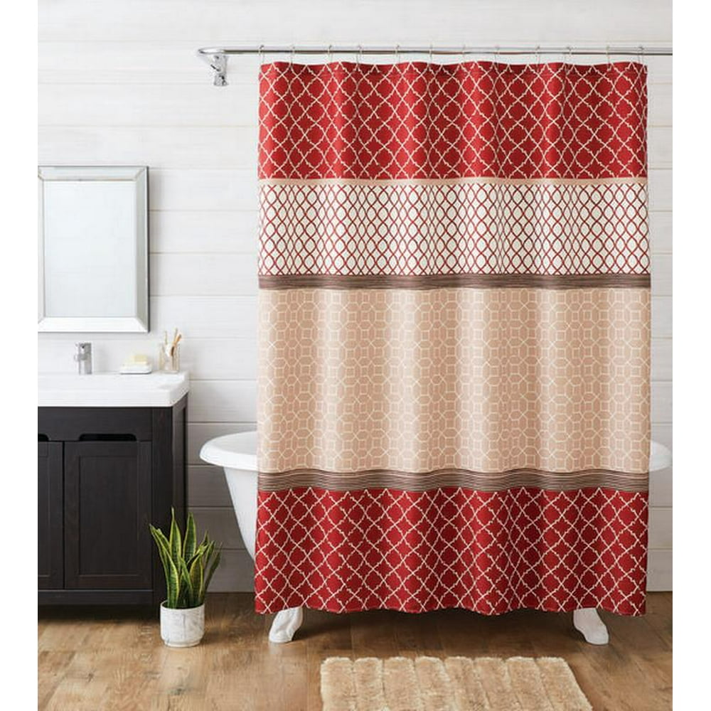 Better Homes & Gardens 14 Piece Geo Stripe Shower Curtain Set Walmart