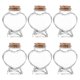 thumbnail image 4 of 6pcs Heart Shaped Clear Glass Candy Jars with Cork Lids, Decorative Transparent Bottles for Home Storage and Organization, 4 of 5
