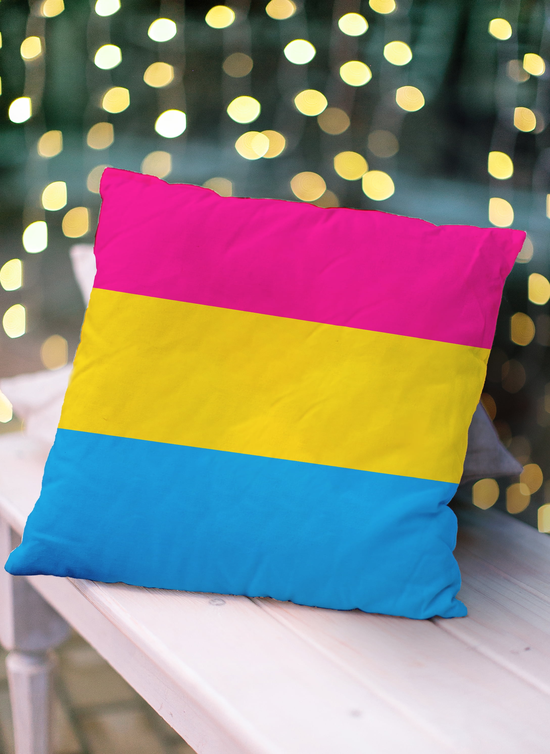 Simply Daisy 16 inch Pansexual Flag Outdoor Throw Pillow
