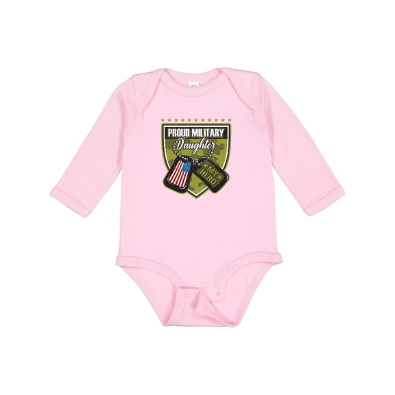Inktastic Proud Military Daughter Soldier Hero Girls Long Sleeve Baby Bodysuit