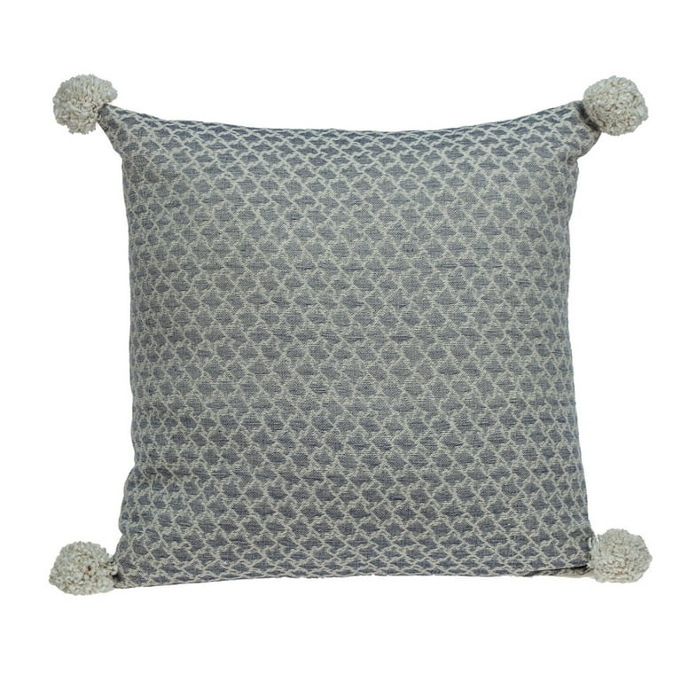 Gray Pearl Pom Throw Pillow Gray Pearl Pom Throw Pillow