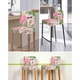 thumbnail image 5 of Summer Flamingo Bar Stool Covers Set of 4, Tropical Plants Botanical Floral Rustic Stretch Washable Bar Chair Covers with Backs, Removable Pub Counter Height Chair Cover for Kitchen Dining Room Cafe, 5 of 7