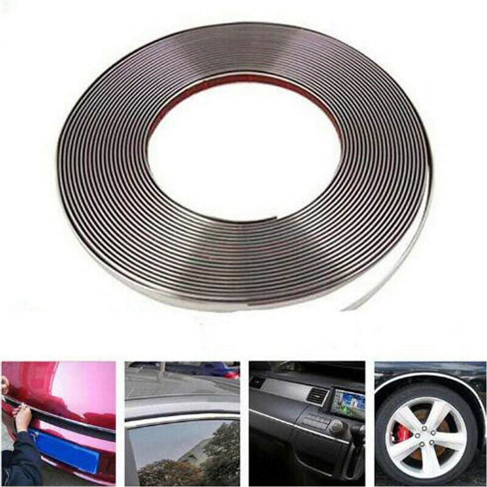 1 Inch Chrome Trim Molding Strip – 16ft / 5m Car Door Body Side Protector