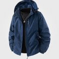 thumbnail image 2 of Zefriona Men's Water-Resistant Hooded Lightweight Softshell Jacket for Travel Blue 3XL, 2 of 3