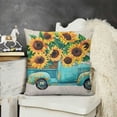 thumbnail image 2 of JRXY Blue Pickup Truck Yellow Sunflowers Summer Fall Autumn Home Sofa Chair Bed Decoration Lumbar Pillowcase Decorative Throw Pillow Cover Case 24x24in, 2 of 5
