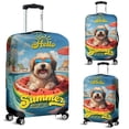 thumbnail image 2 of Hello Summer Old English Sheepdog Pool Day on Watermelon Float Travel Luggage Cover Dog Lover Suitcase Dust Protective Decor - 13008, 2 of 5