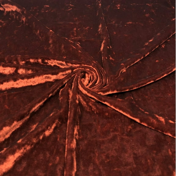 Copper Crushed Stretch Velvet Solid
