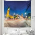 thumbnail image 1 of Urban Tapestry, Night View of Big Ben and Westminster Palace Parliament Square London England, Fabric Wall Hanging Decor for Bedroom Living Room Dorm, 5 Sizes, Blue Grey Yellow, by Ambesonne, 1 of 1