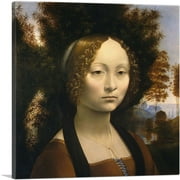 ARTCANVAS Ginevra de Benci 1478 Canvas Art Print by Leonardo da Vinci - Size: 18" x 18" (0.75" Deep)