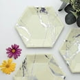 thumbnail image 4 of BalsaCircle 25 Ivory 8.5" Hexagon Silver Marble Design Disposable Paper Salad Plates Wedding Tableware, 4 of 7