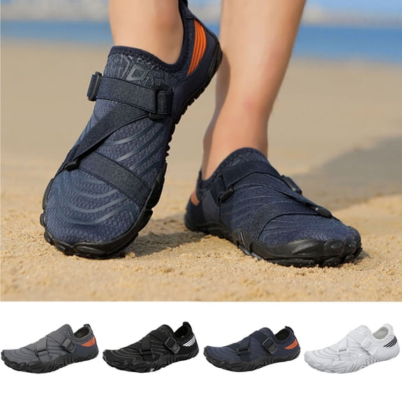 SGFCWSX Men Casual Water Shoes Non-Slip Rubber Outsole Quick-Dry Non-Slip Shoes Black Size 10