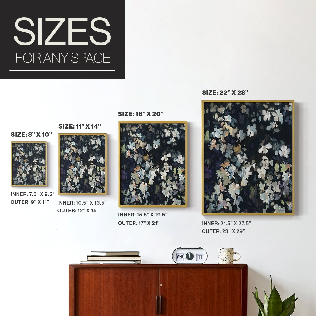 Whirlwind Framed Print in Gold Solid Wood 16 x 20 Framed Print