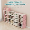 thumbnail image 4 of UNICOO® Kids Toy Storage Organizer with Removable Bins, 4-Tier Bookshelf and Cabinet - Pull-Out Drawers Shelf for Toddlers - Space-Saving Solution for Nursery, Playroom, Study Room (Pink), 4 of 7