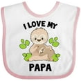 thumbnail image 3 of Inktastic Cute Sloth I Love My Papa with Green Leaves Boys or Girls Baby Bib, 3 of 4