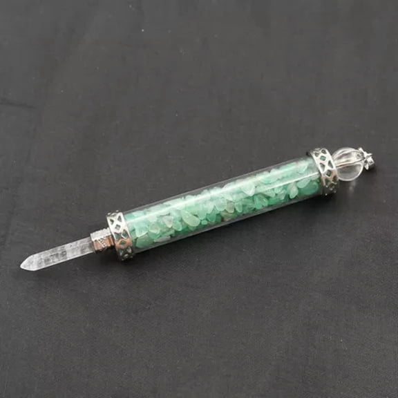HOOUN Natural Healing Crystal Stone Wish Bottle Hexagon Reiki Quartz Pendulum Pendant-Aventurine