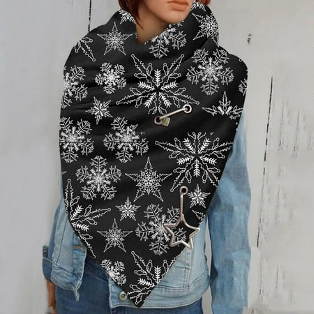 

Scarf Clearance Trendy Winter Women Printing Button Soft Wrap Casual Warm Scarves Shawls Bib Multicolor