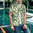 thumbnail image 6 of Zufioo Cute Frog Print Men's Baseball Short Sleeve, Moisture Wicking Button-Down Hip Hop Tee-XX-Large, 6 of 7