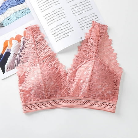 

WANYNG bras for women Sexy Lace Wrap Chest Tube Top Beauty Back Bra Camisole Base Underwear Convertible Polyester Pink One Size