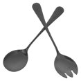 thumbnail image 1 of AURARMLET 1Jgo Cubiertos De Para Ensalada Negro En Acero Inoxidable Para Reuniones Familiares Y Restaurantes, 1 of 7