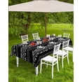 thumbnail image 3 of Outdoor Tablecloth with Umbrella Hole and Zipper Boho Stripe Rectangle Outdoor Tablecloths 60x102 Waterproof Outside Table Cloths Black White Patio Table Cover for Outdoor Tables Picnic Garden, 3 of 5