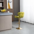 thumbnail image 4 of Exquisite Swivel Bar Stools Modern Velvet Padded Adjustable Counter Height Bar Chairs with Soft Back and Gold Footrest for Kitchen Dining Room Living Room & Home Office,Green, 4 of 7