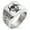 Silver, variant on Stainless Steel Zombie Skull Biohazard Geometric Pattern Biker Style Polished Ring