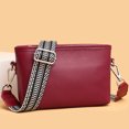 thumbnail image 4 of Bolso de hombro de piel de vaca de primera capa Bolso cruzado de moda Casual para el trabajo (Rojo), 4 of 5