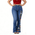 thumbnail image 5 of QERINTE Womens Plus Size bootcut Jeans High Waisted Stretchy Jeans Curvy Embroidered, 5 of 7