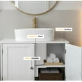 thumbnail image 3 of PRIJESSE 24"x12"x24" Under Sink Storage, Bathroom Vanity Under Sink Pedestal with 2 Doors, Basin Cabinet with Adjustable Shelf, White, 3 of 7
