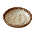 thumbnail image 2 of TISHITA Bamboo Serving Tray Pastry Plate Food Tray Tea Tray Woven Fruit Basket Rattan Basket Vanity Platter for Restaurant Party Home 15cmx3cm, 2 of 8