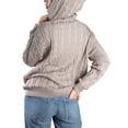 thumbnail image 5 of Jess by Meiko Women's Sweater Oversized Long Sleeves Casual Cable Knit Hooded Sweater M Fossil Gray, 5 of 8